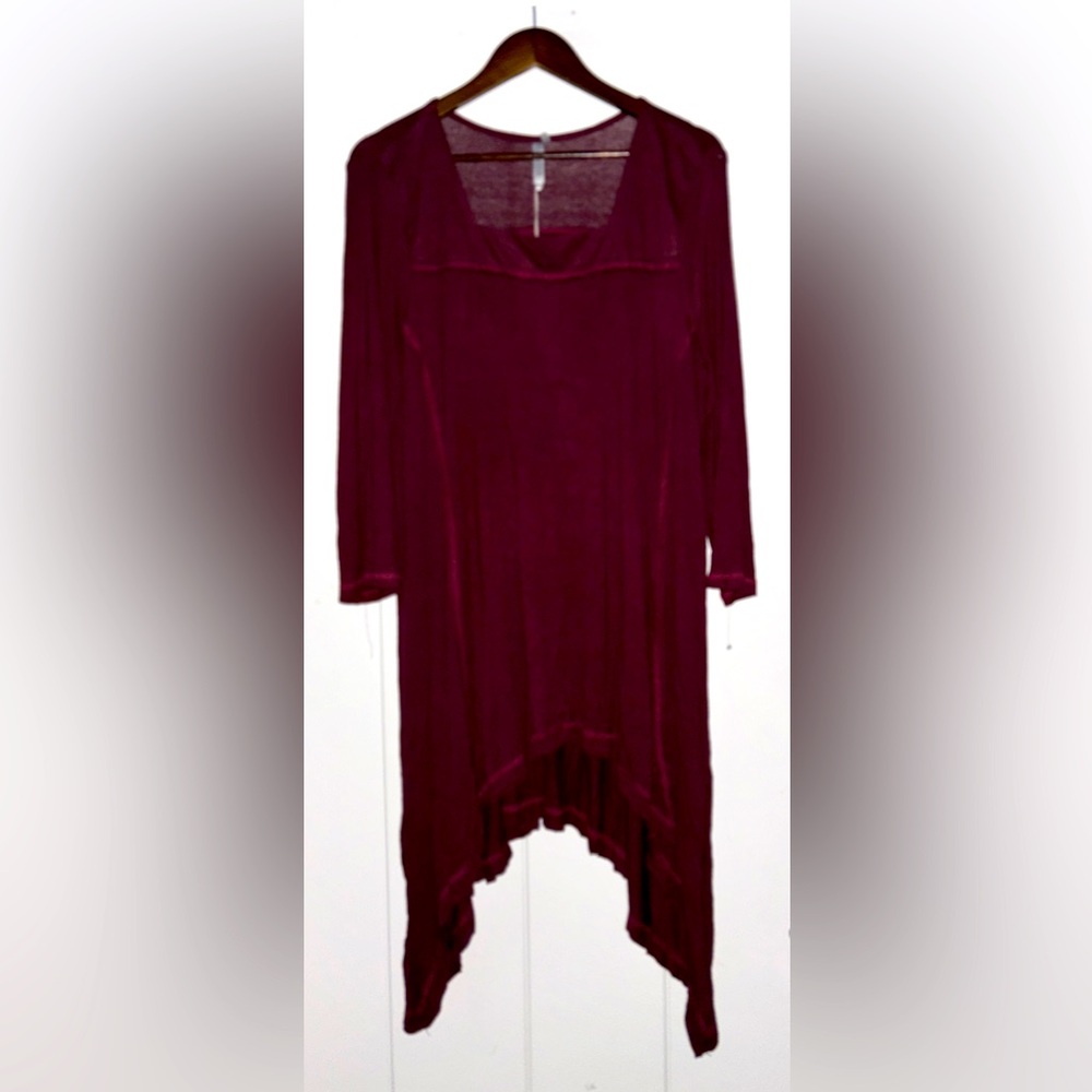 Monoreno Sharbite Hem Tunic Top Women L Oversized Relax Fit NEW Breathable Flow